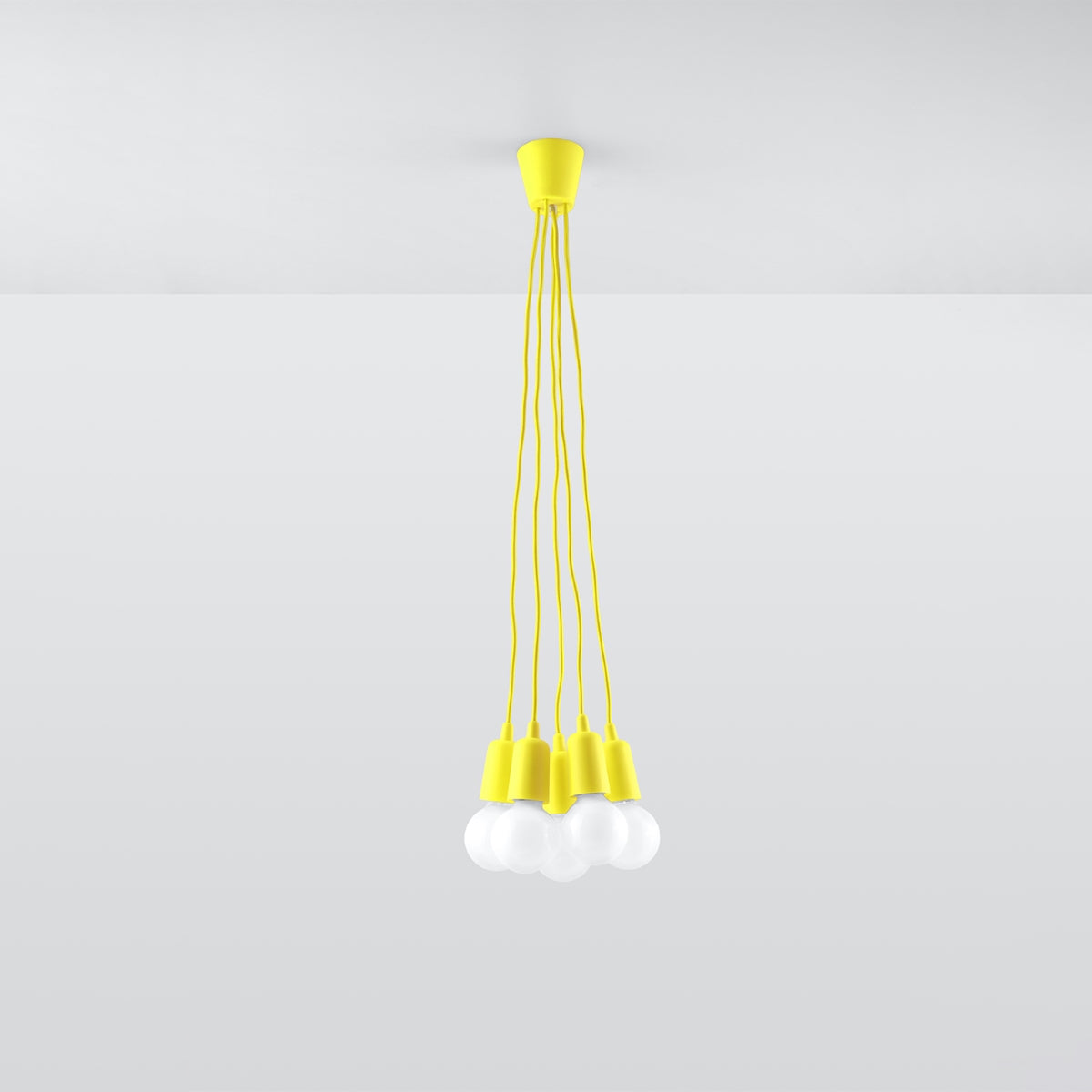Solara - Gelbe 5-flammige Pendelleuchte