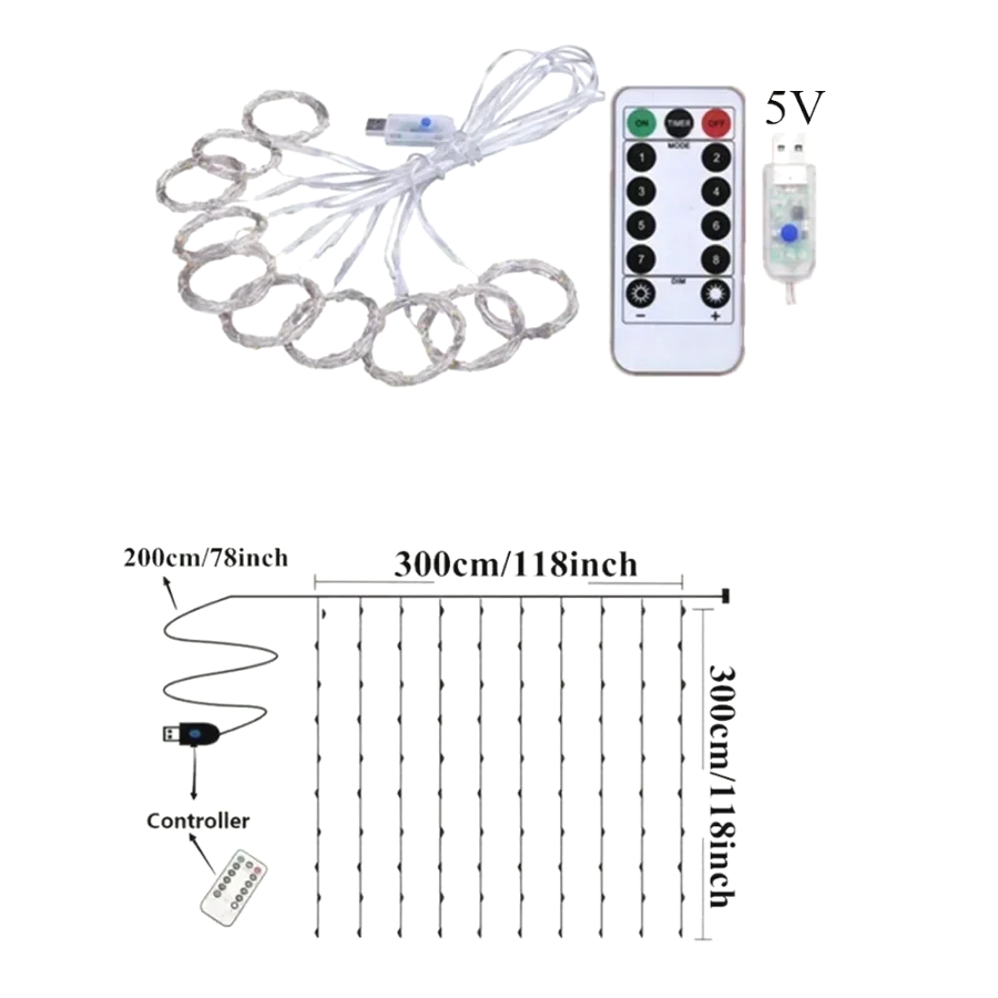 Twinkla - USB LED Vorhangbeleuchtung 3/4/6 m mit