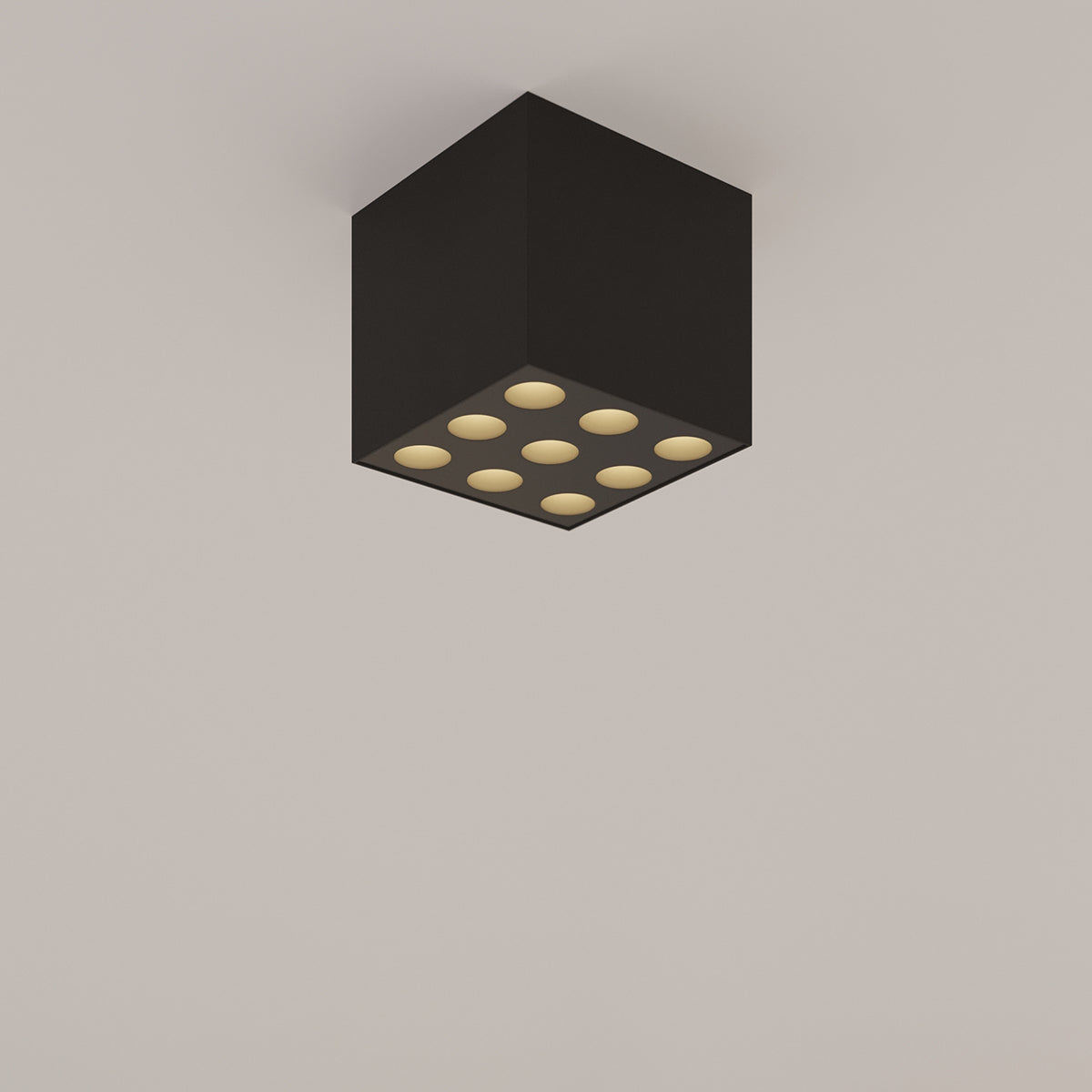 OZZY - LED-Deckenleuchte, schwarzes Aluminium, 9,5 x 9,5 x 8
