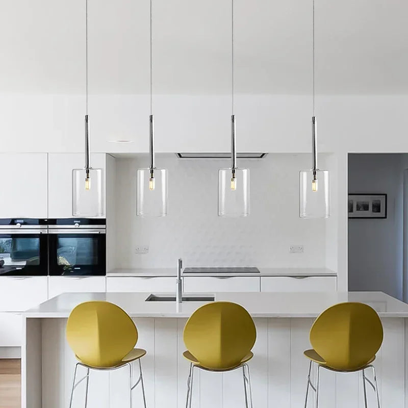 Italienische - Design-Pendelleuchte mit Glasschirmen