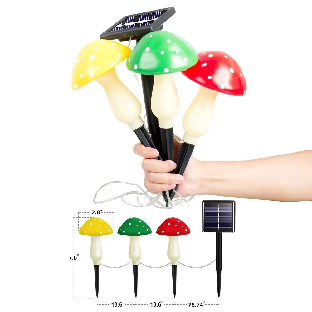 Helios - Solar-Lichterkette in Pilzform, 5 m, 12 LEDs