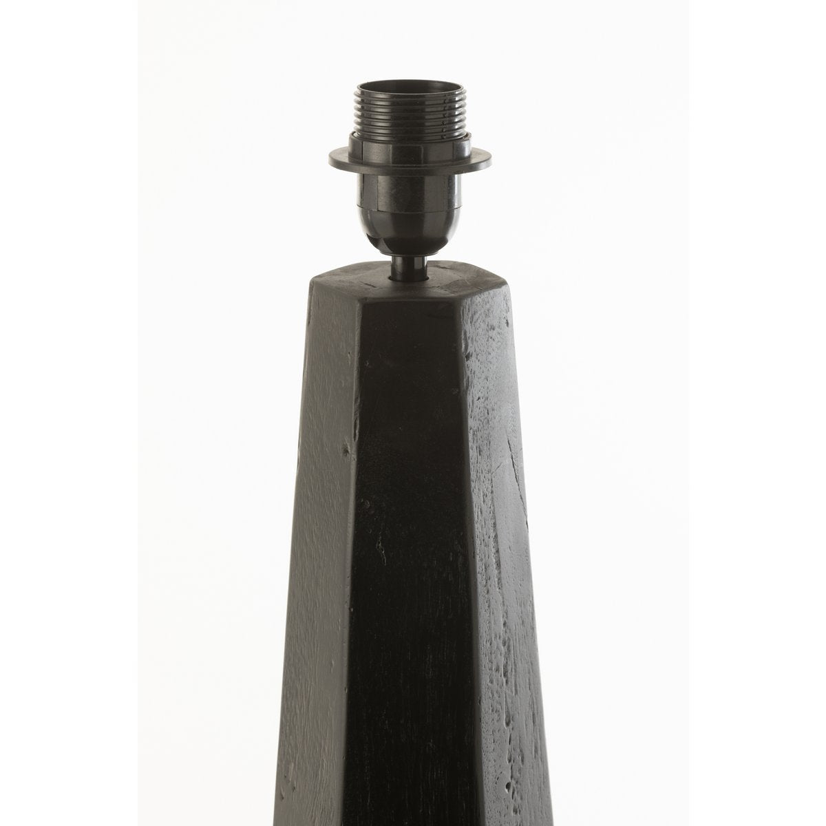 J-Line - achteckiger Lampenfuß aus Holz in Schwarz
