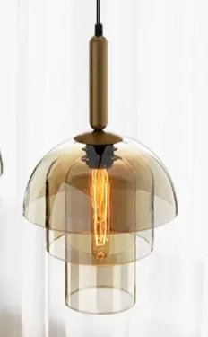 Lucero - Vintage-Pendelleuchte aus Glas in Champagner