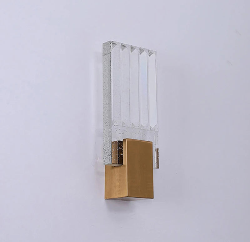 Wallix - Goldene LED-Wandleuchte mit Kristallblasen