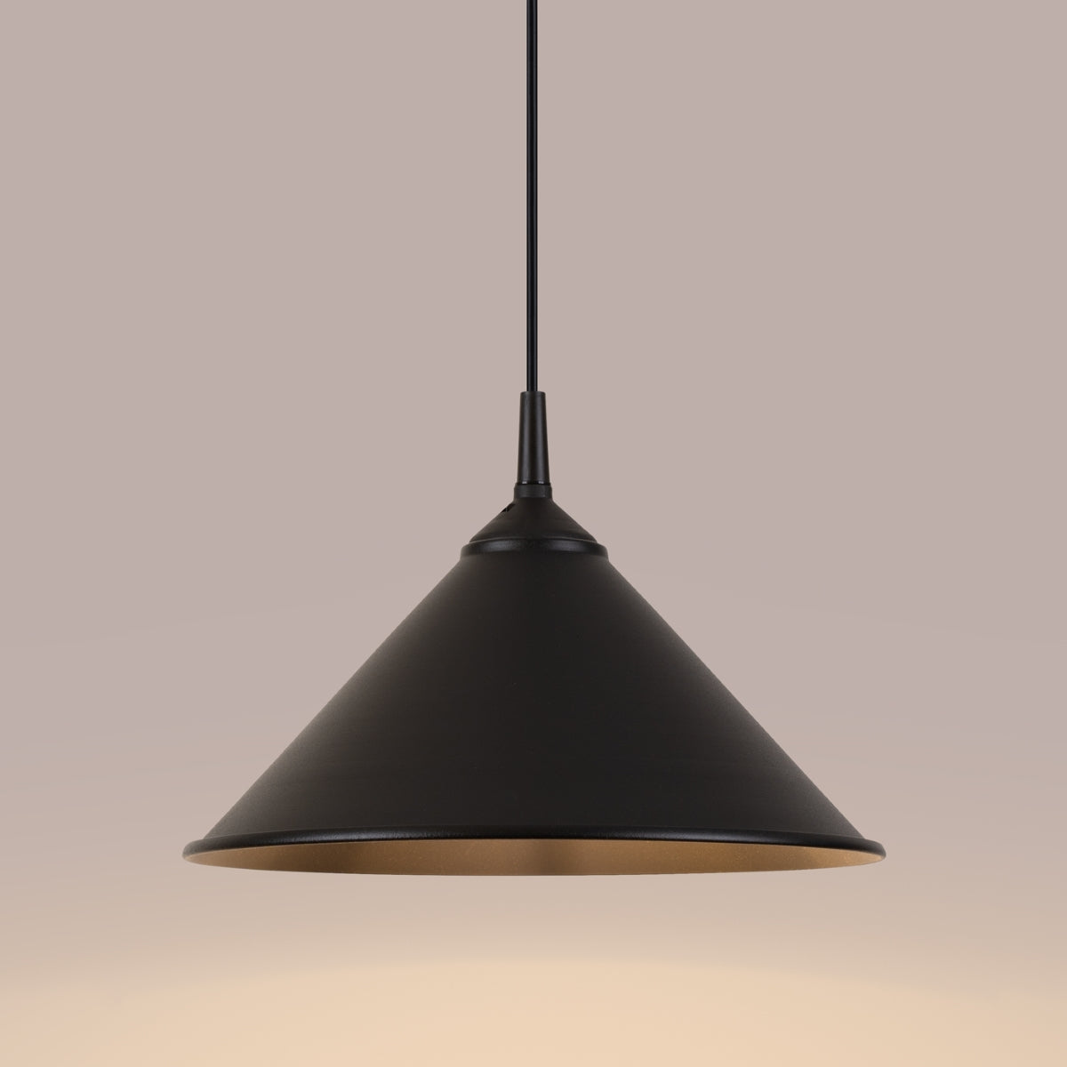 Claria - Schwarze Pendelleuchte mit Holzapplikationen in