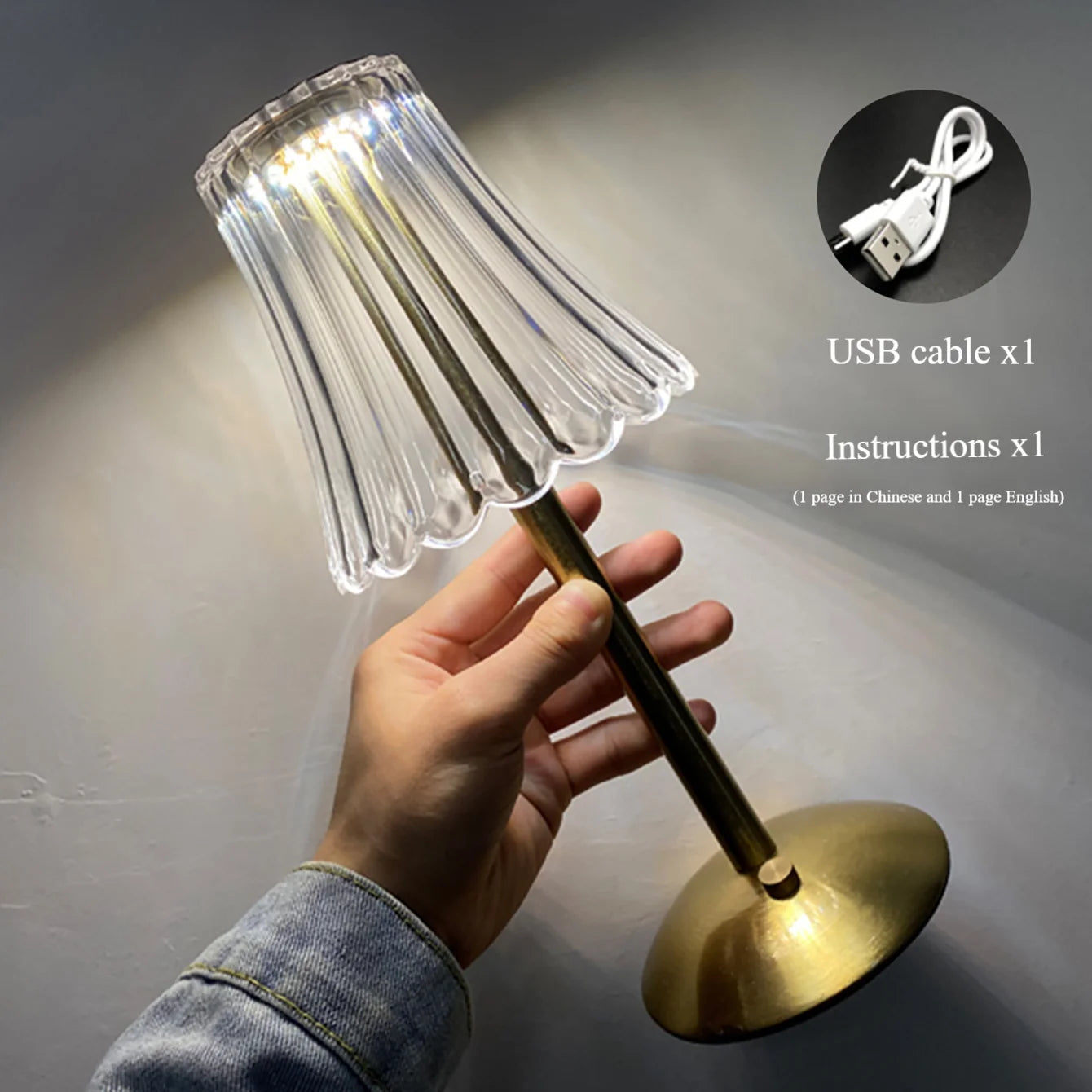 Nuova - Kristall-LED-Tischleuchte mit Touch-Dimmer und 3