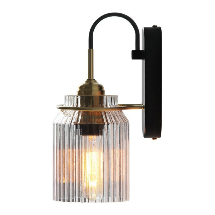 Murano - Vintage-Wandleuchte mit geriffeltem Glasschirm