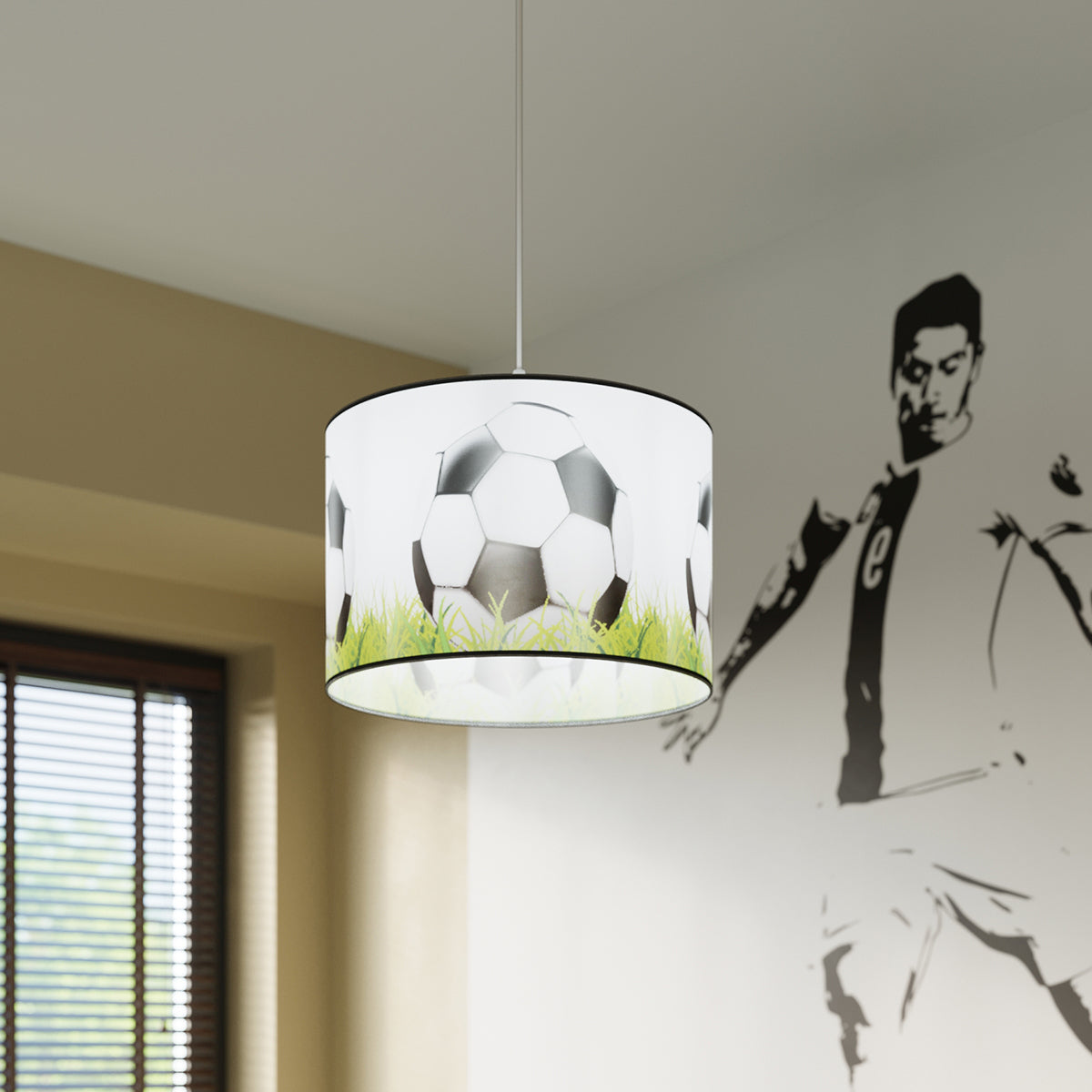 Polara - Kinderzimmer-Hängeleuchte im Fußball-Design