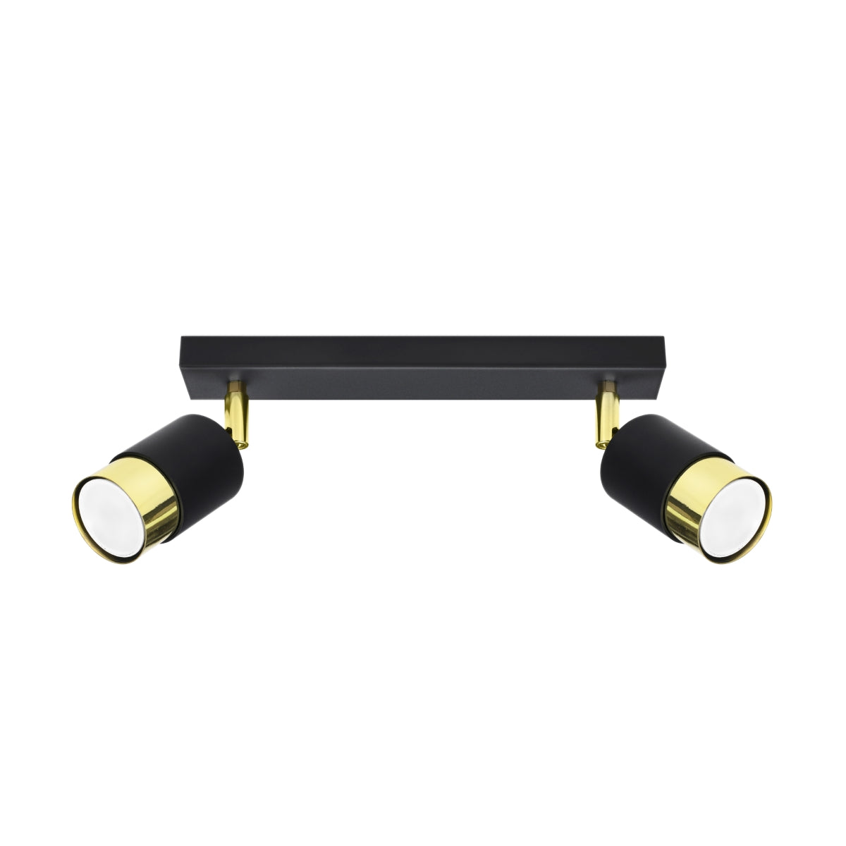 Fokus - 2-flammige Deckenleuchte, schwarz/gold, 30–35 cm