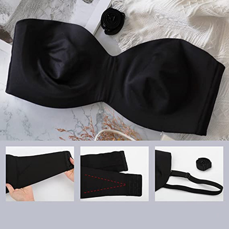 Strapelle - Damen trägerloser Bandeau-BH mit abnehmbaren Trägern