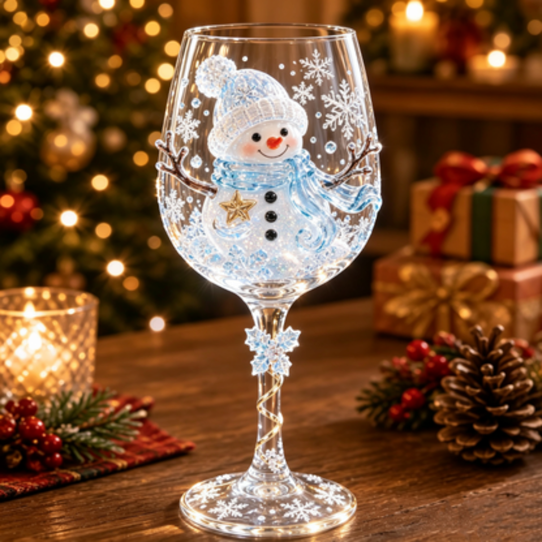 SantaSip - Weihnachtsweinglas mit Weihnachtsmannmotiv