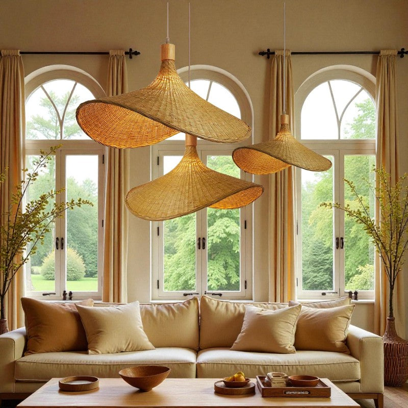 Bambus-Korb-Hängeleuchte für gemütliche und stilvolle Beleuchtung