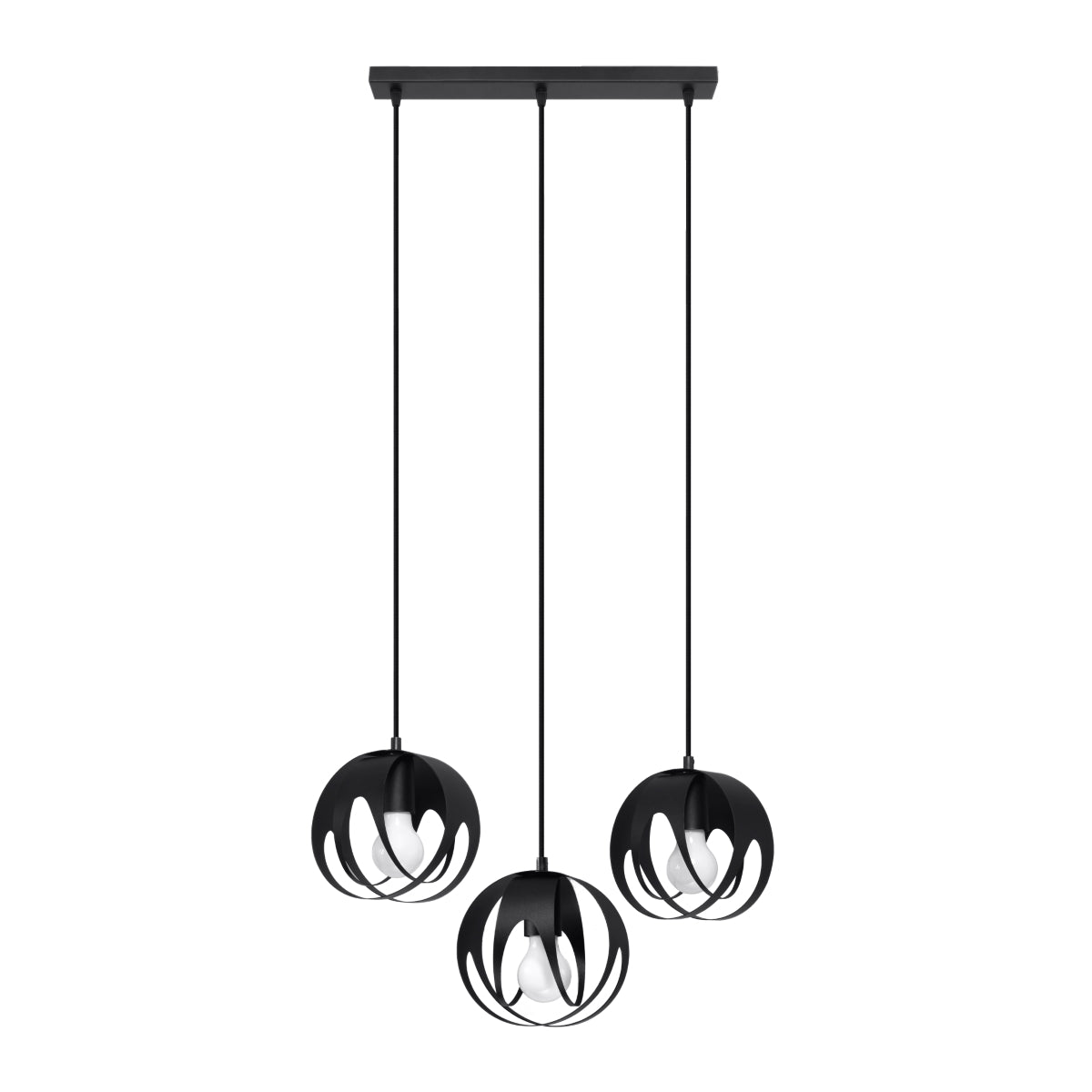 Halona - Dreiflammige Pendelleuchte, schwarz, 117 cm, aus