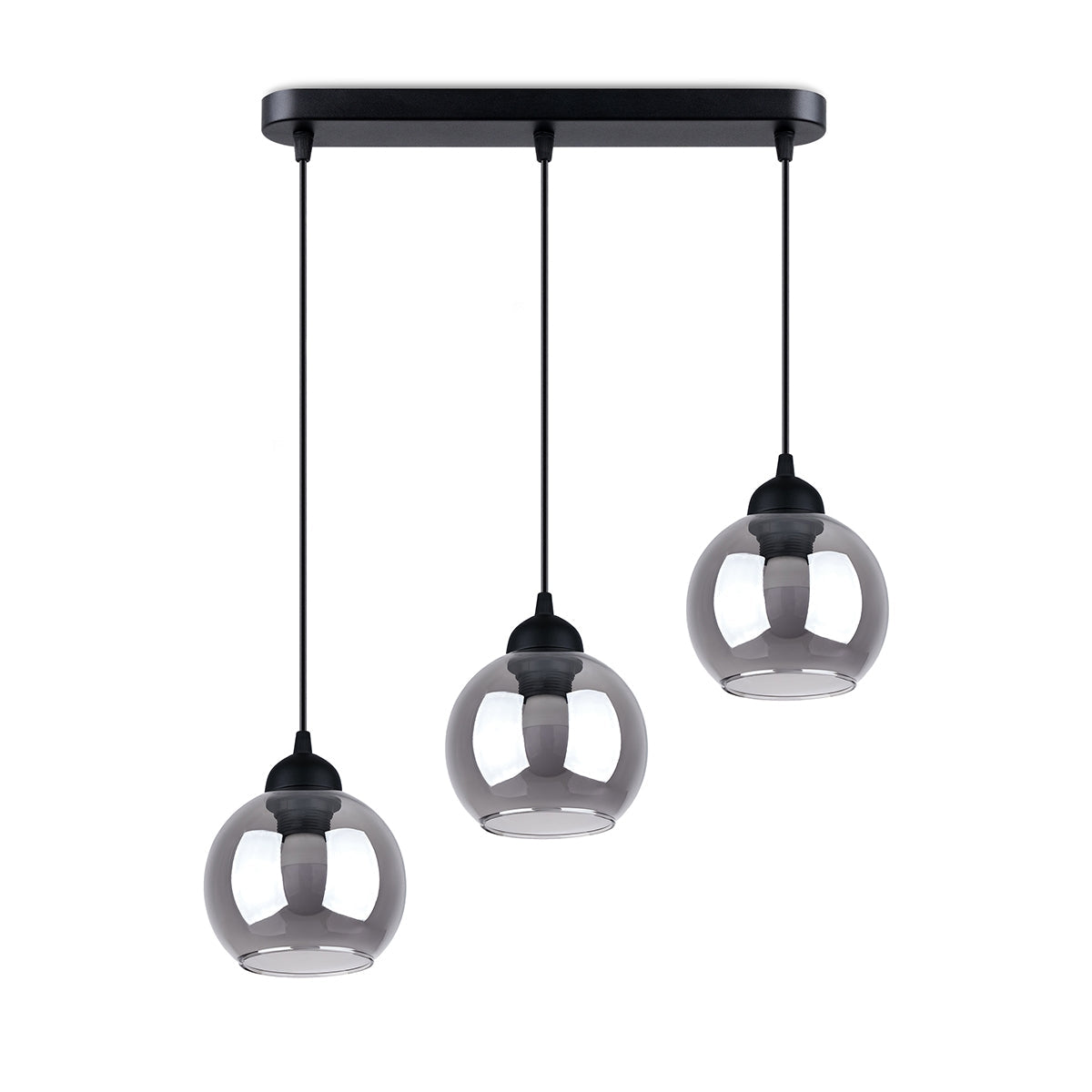 ALINO - Pendelleuchte, 3-flammig, Stahl/Glas schwarz, 45 x