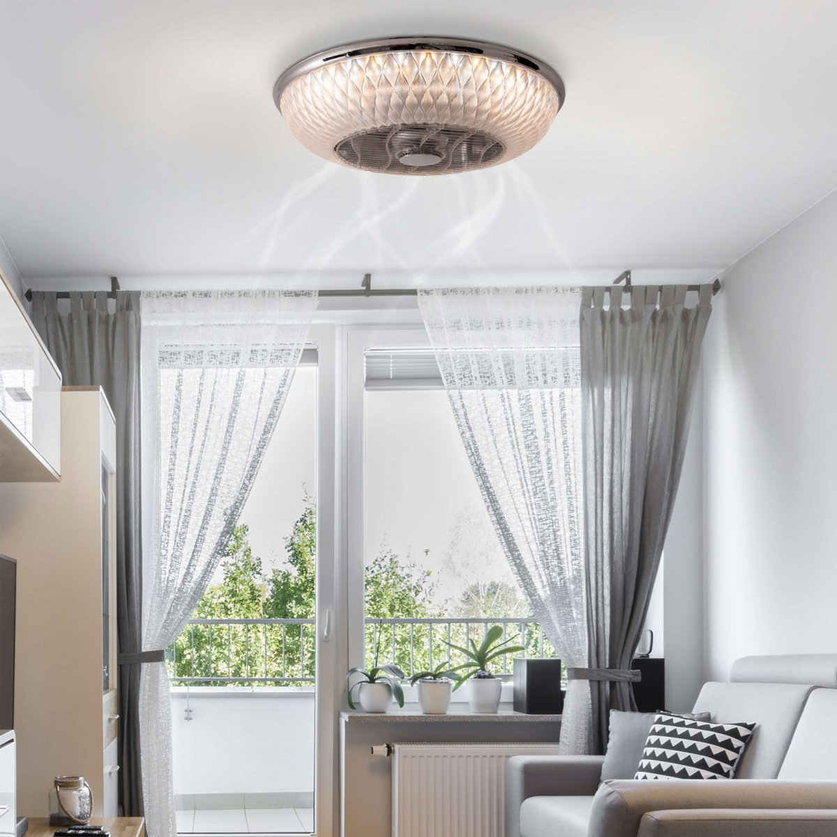 Lucero - LED-Deckenleuchte mit Ventilator