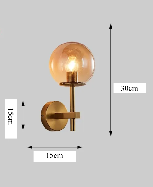 Parietta - LED-Wandleuchte mit Glaskugel