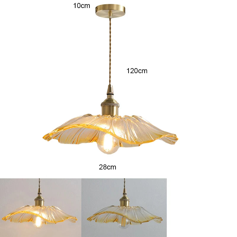 Celira - Art-Deco-Pendelleuchte aus Glas und Eisen