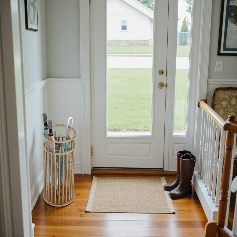 Eleganter Regenschirmständer mit polierten Golddetails für Flure und Eingangsbereiche