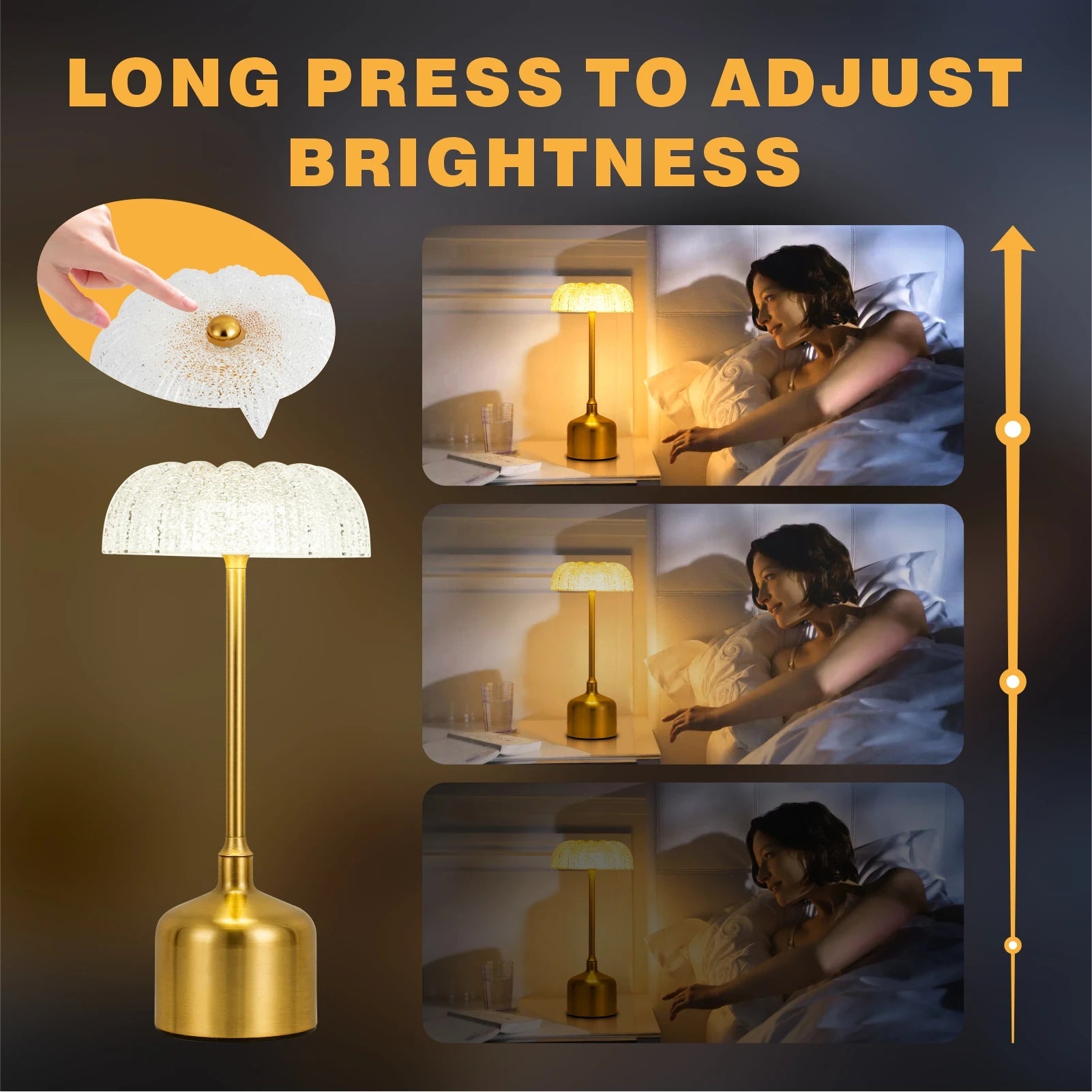Lino - Kabellose Retro-LED-Tischleuchte mit 3000-mAh-Akku
