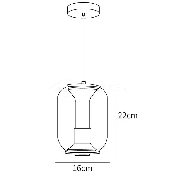 Halona - Schwarze Glas Pendelleuchte