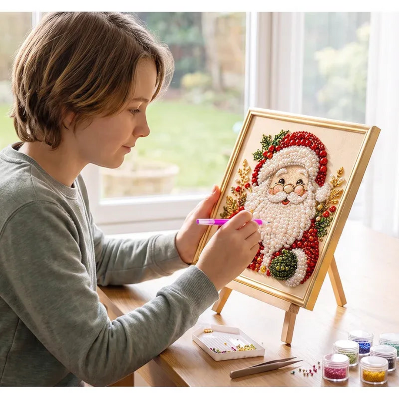 Perlevika – Gerahmtes Weihnachts-Diamantmalerei-Set