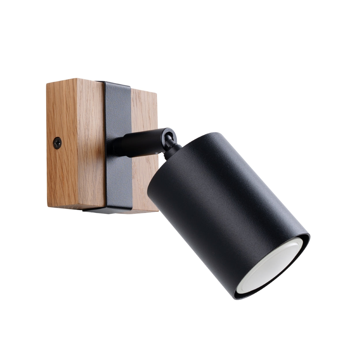 Fager - 1 Wandleuchte, Schwarz/Naturholz