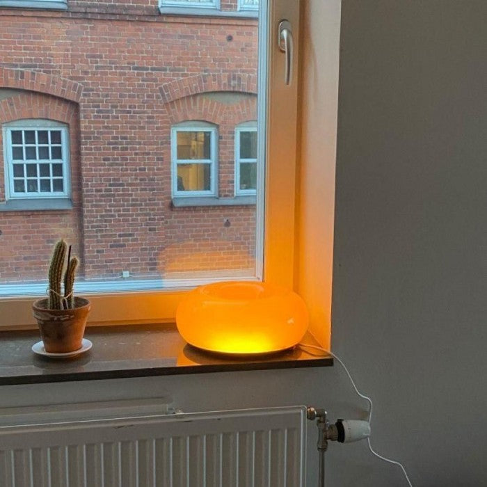 Luara - Bauhaus Donut Wand- und Tischleuchte aus Glas/Metall