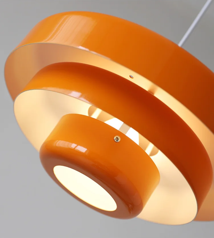 Stella - Retro-Hängeleuchte aus Metall, orange