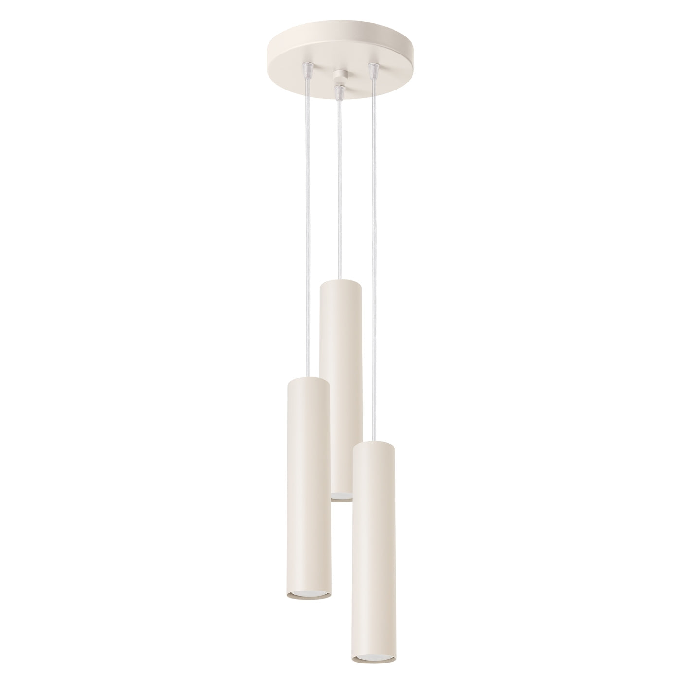 Vortex - Pendelleuchte, 3-flammig, beige mit zylindrischen