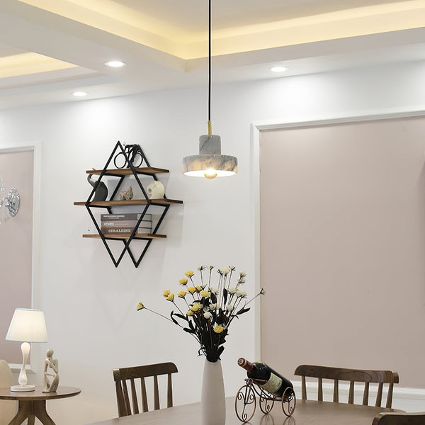Marble - Pendelleuchte Marble Aura aus Marmor und Metall