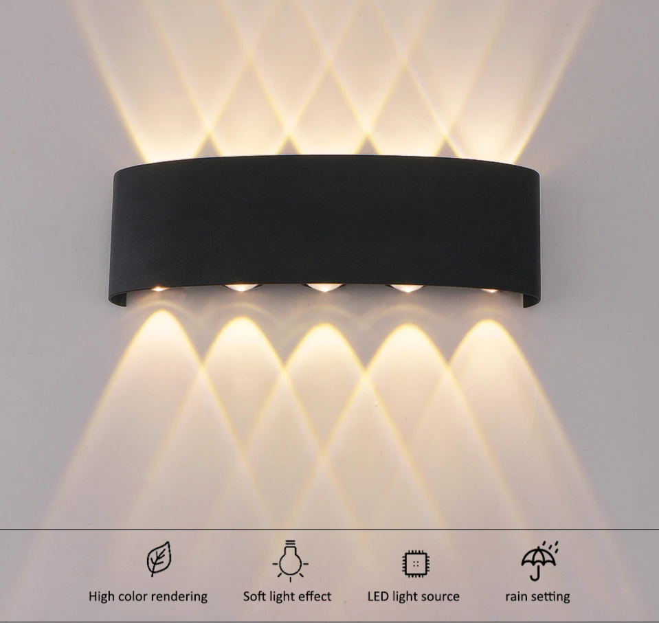 AURAGLOW - UpDown LED Wandleuchte wasserdicht IP, 90–260V