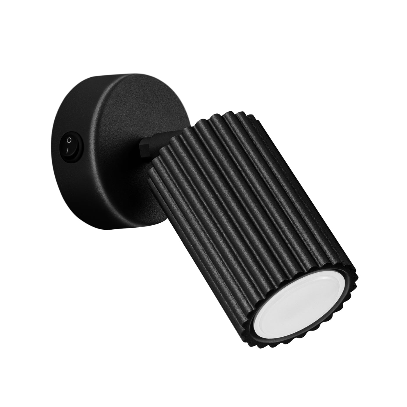 Luzana - Schwarze Wandleuchte mit Schalter, GU10-Fassung