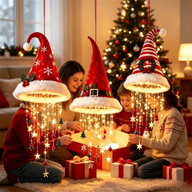 StarHatGlow - Hängende Hutdekoration mit LED-Sternen
