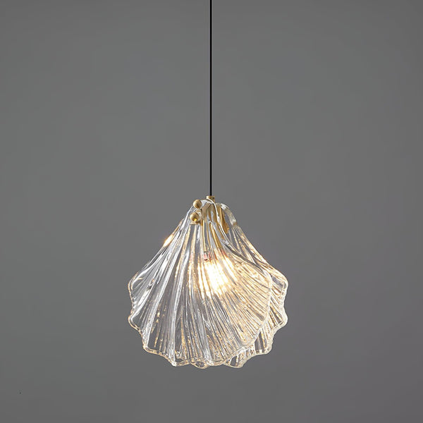 Shell“ - Mini-Pendelleuchte Shell aus Messing und Glas