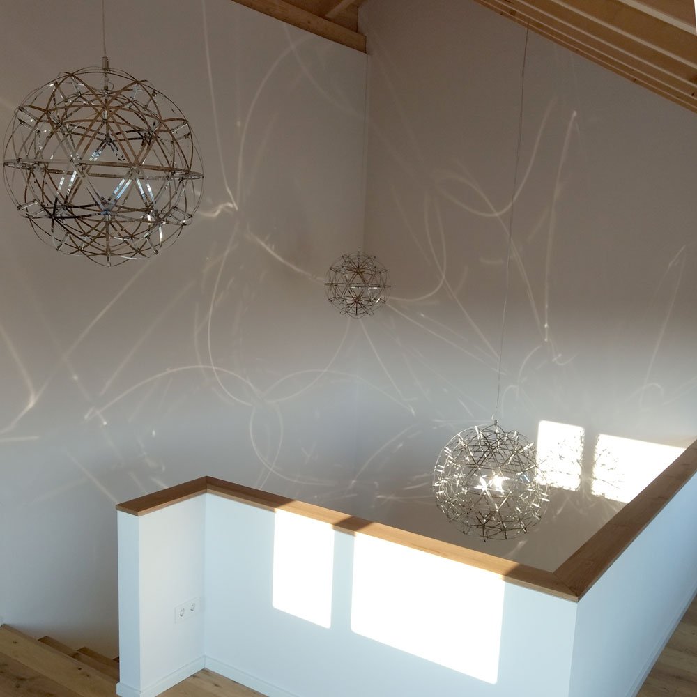 Orbita - LED-Metallkugel-Pendelleuchte Ø 70 cm Chrom