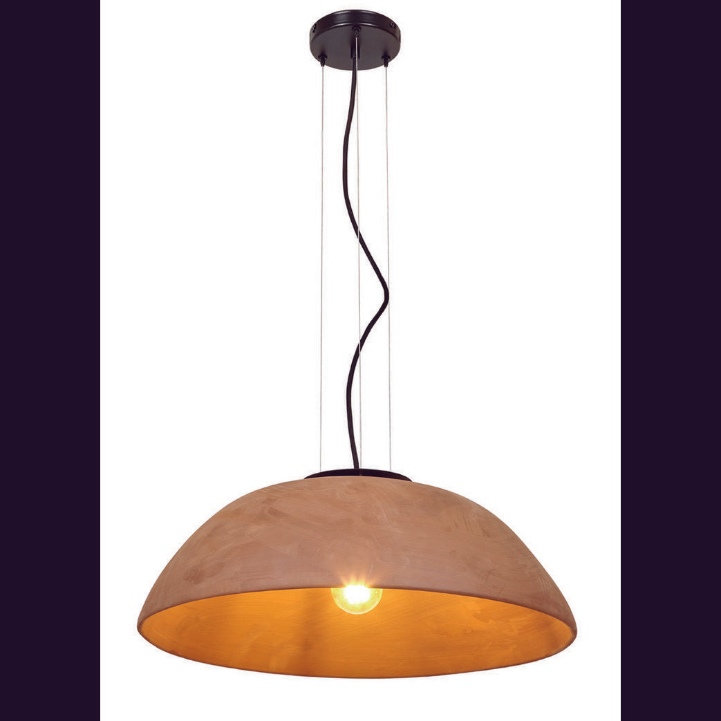 Luxcambra - Keramik-Pendelleuchte, 50 cm, Terrakotta-Optik
