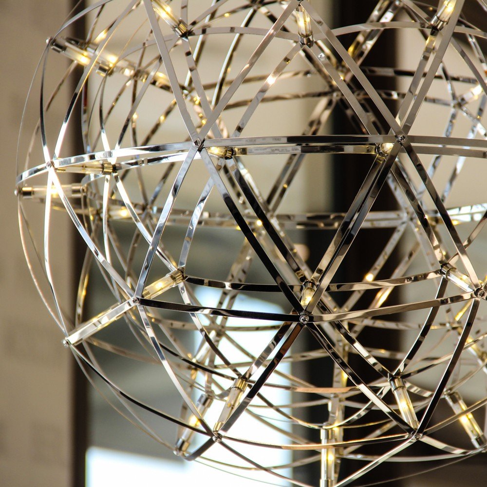 Orbita - LED-Metallkugel-Pendelleuchte Ø 70 cm Chrom