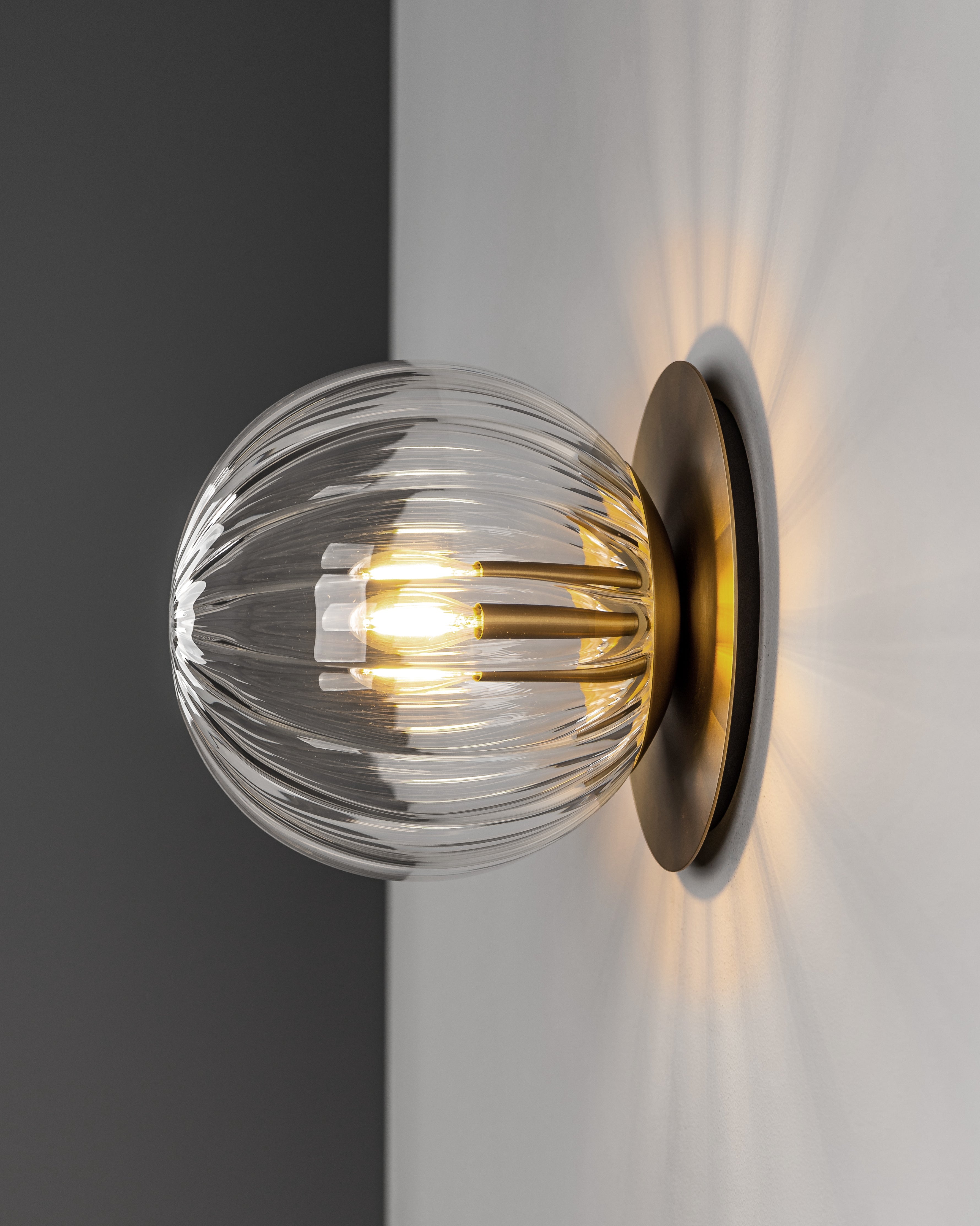 Metall/Glas - Designer-Wandleuchte, Metall/Glas