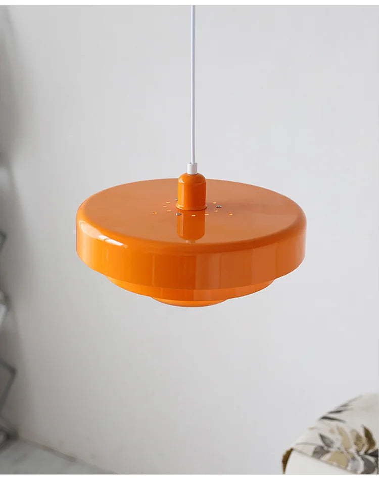 Stella - Retro-Hängeleuchte aus Metall, orange