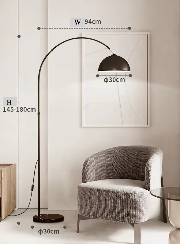 Columna - Bogenstehleuchte mit Marmorsockel