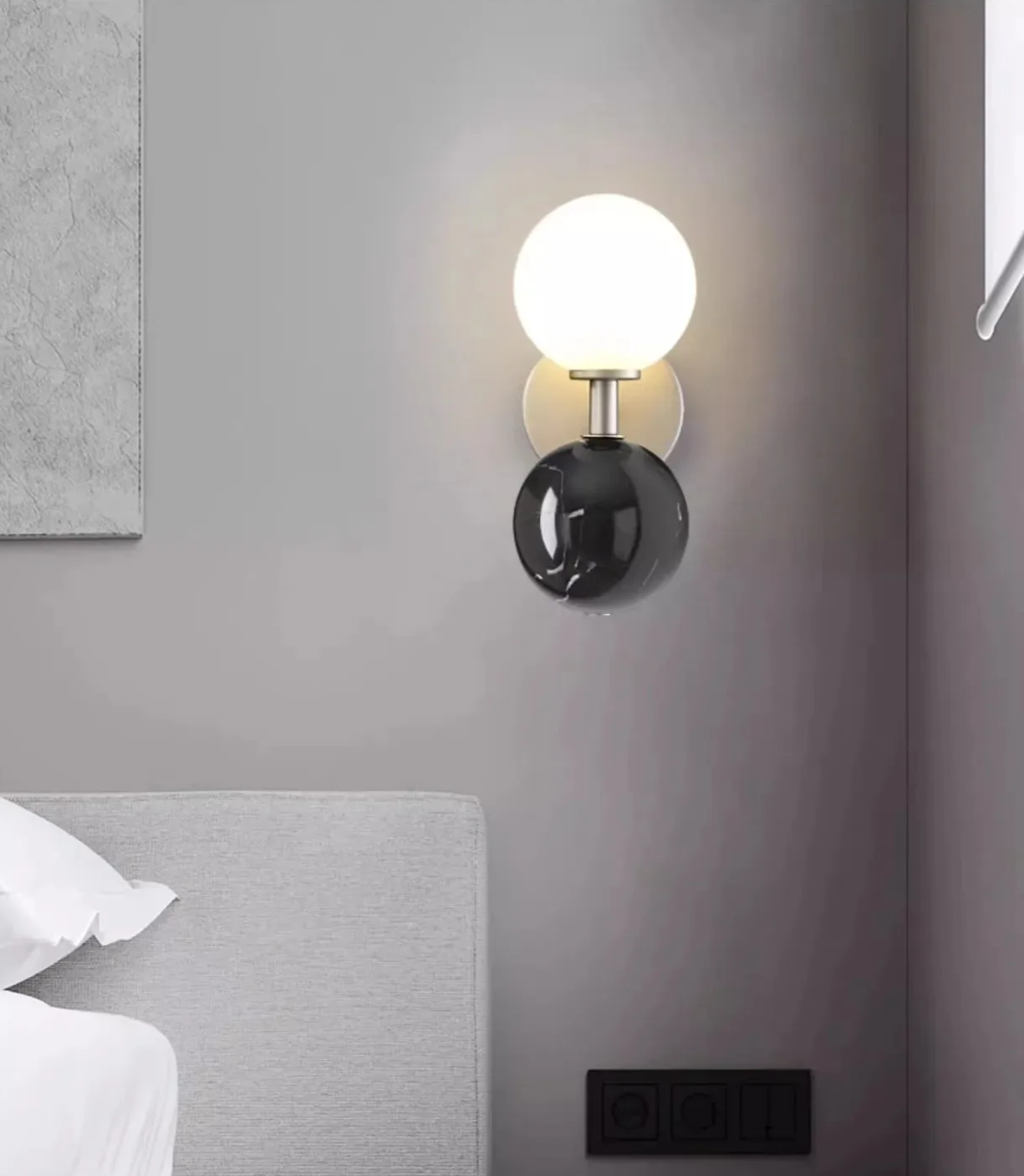 Luxuriöse - LED-Wandleuchte in Marmoroptik im nordischen
