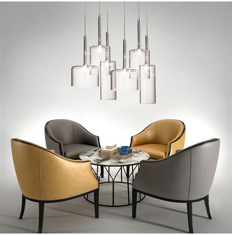Italienische - Design-Pendelleuchte mit Glasschirmen