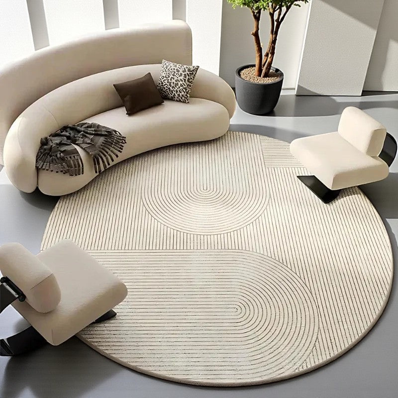 Weicher runder Teppich mit rutschfester Unterlage für Luxus und Sicherheit