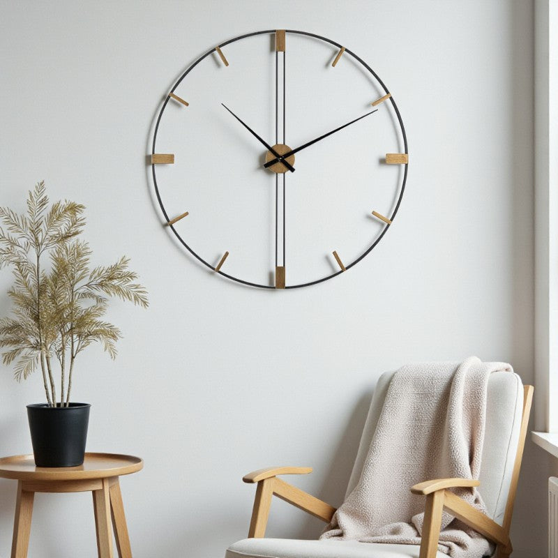 Auffällige große dekorative Wanduhr mit geräuschlosem Uhrwerk