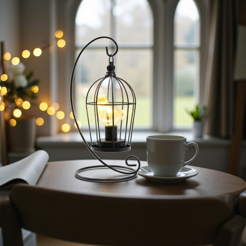 Vogelkäfig Tischlampe mit batteriebetriebenem Design