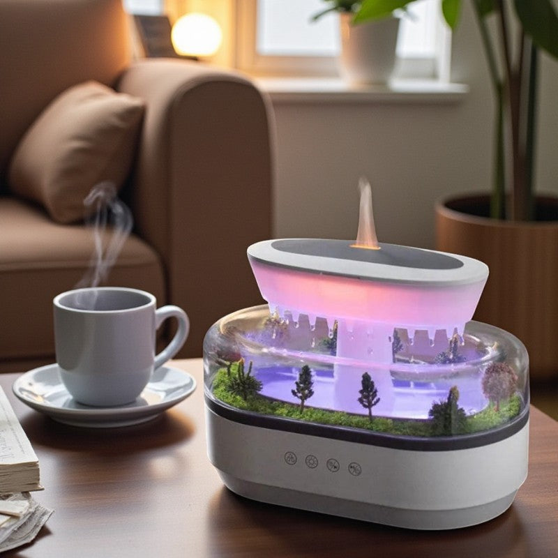 Regenwolken - Aromadiffuser mit LED Nachtlicht mehrfarbig