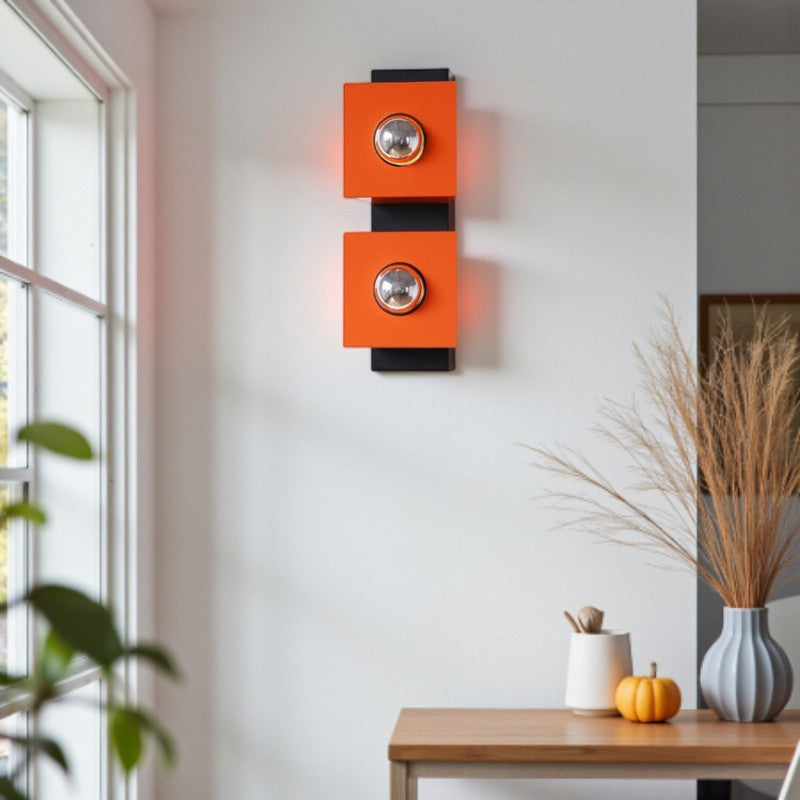 Retro Rechteckige Eisen Wandleuchte mit 2 Lichtquellen für doppelte Beleuchtung