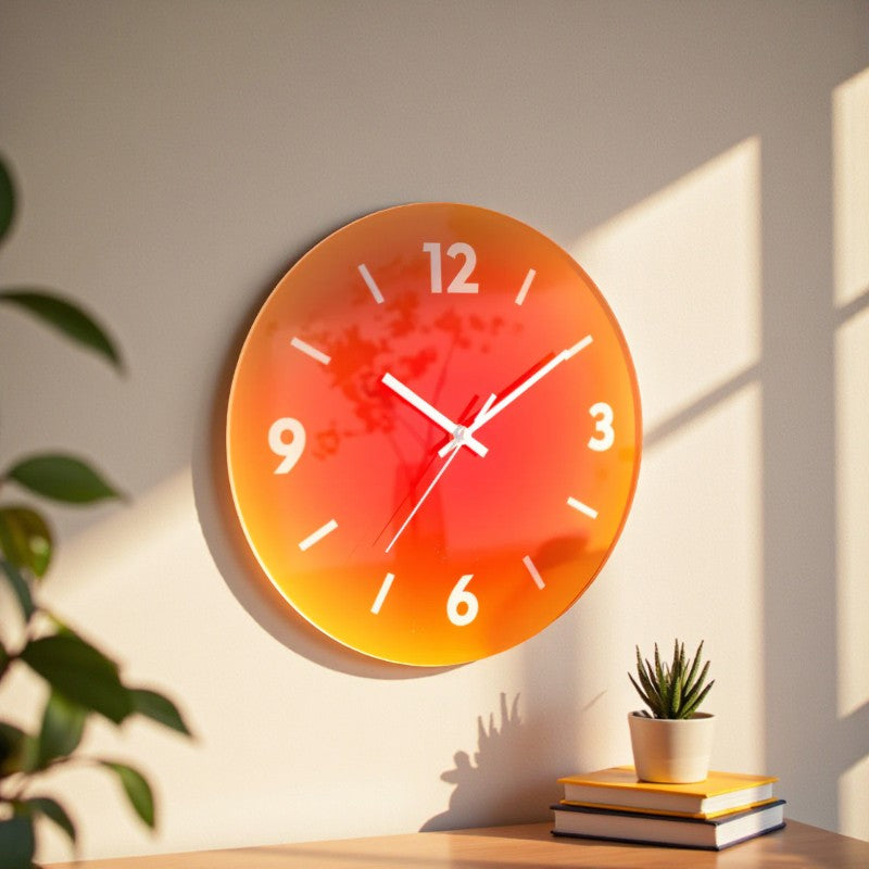 Elegante moderne Wanduhr mit stillem Quarzuhrwerk für stilvolle Wohnraumdekoration