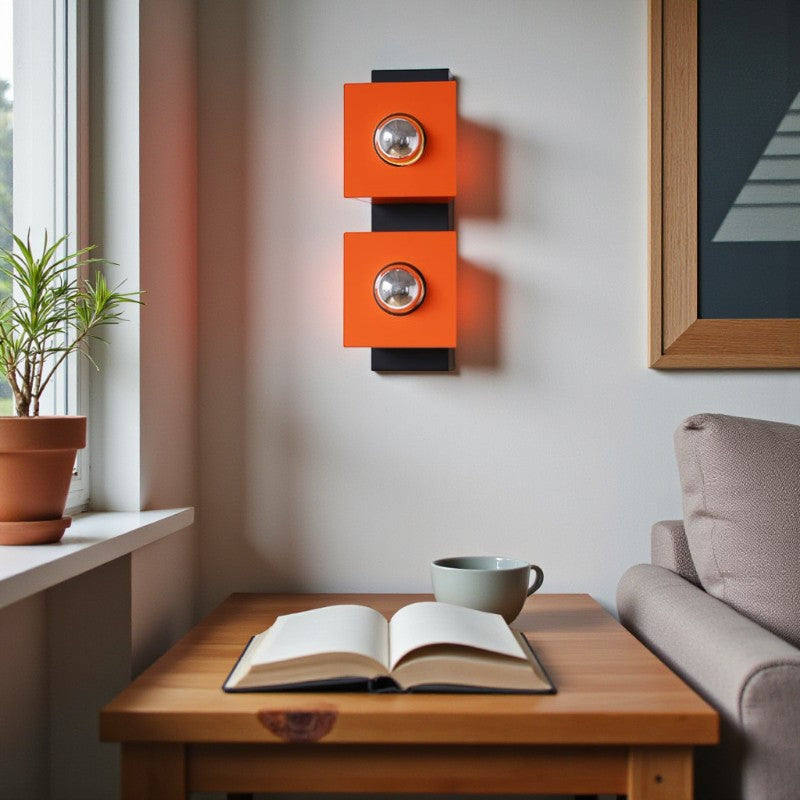 Retro Rechteckige Eisen Wandleuchte mit 2 Lichtquellen für doppelte Beleuchtung