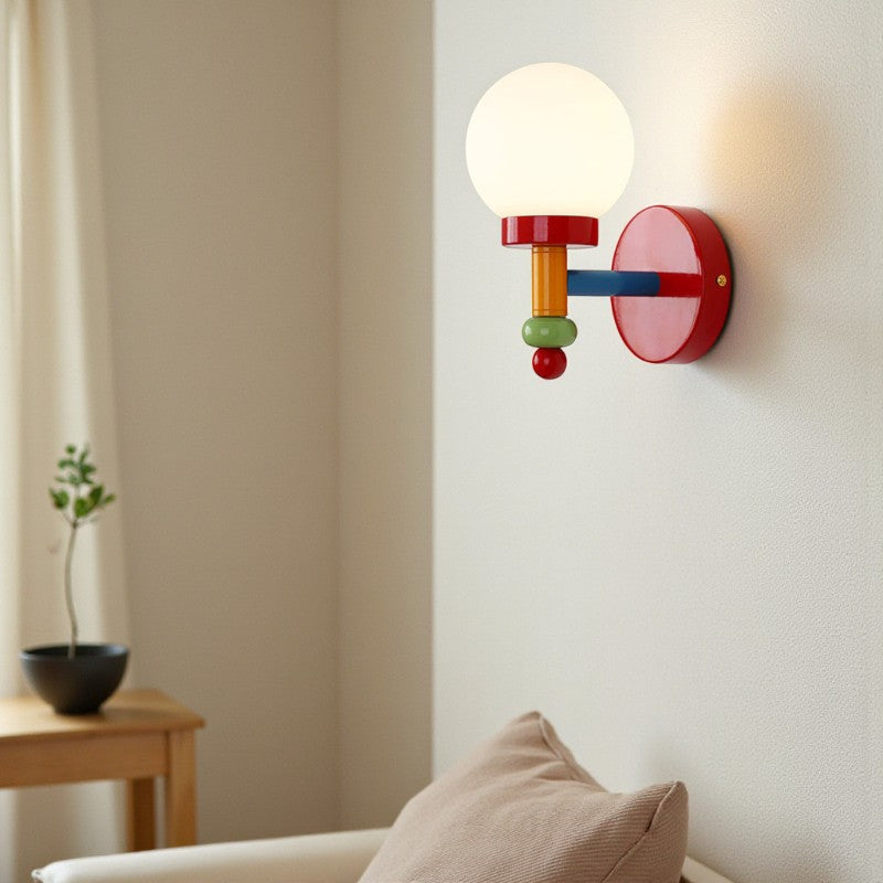 Vintage Memphis Runde Glas Wandleuchte für elegante Ambiente Wandbeleuchtung